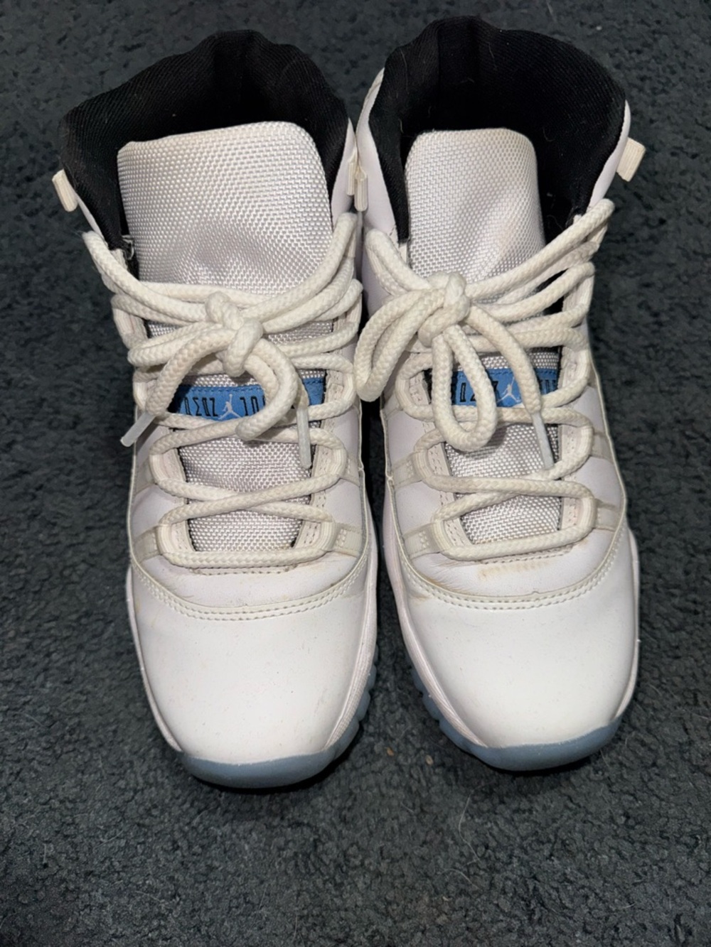 Nike Kids White and Black Sneakers with Blue Accent